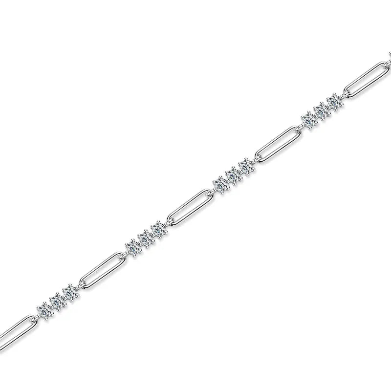 New Design Fashion Jewelry Mossanite D Color VVS 3mm Moissanite Silver S925 Fashion Gemstone Bracelet with GRA Certificate