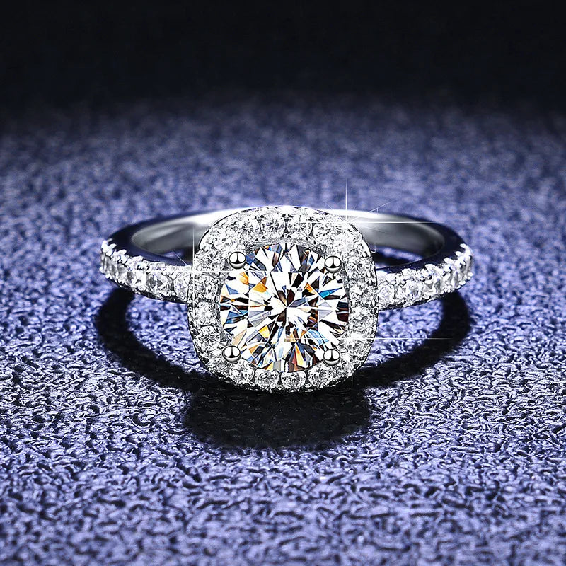 Custom 925 Sterling Silver Engagement Ring with 3ct Moissanite Diamond 0.5 1 2 3 Carat for Women Jewelry
