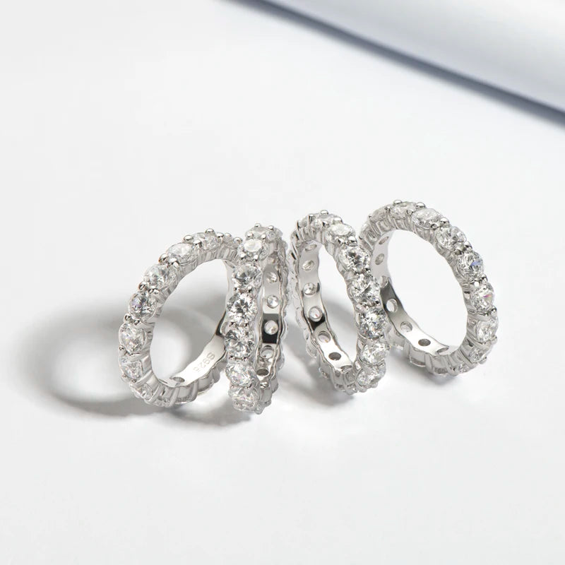 Best Selling Classics Design Moissanite with GRA Certification 925 Silver Sterling Wedding Eternity Ring