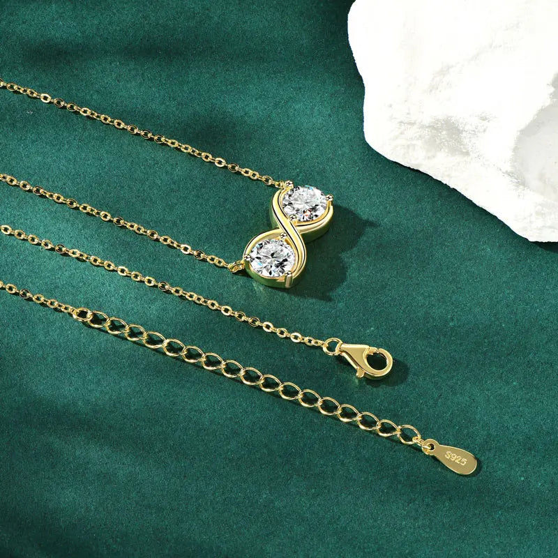 Directly Sale Niche Trendy Pass Diamond Tester 2 Carat Moissanite 925 Sterling Silver Infinity Jewelry Pendant Necklace