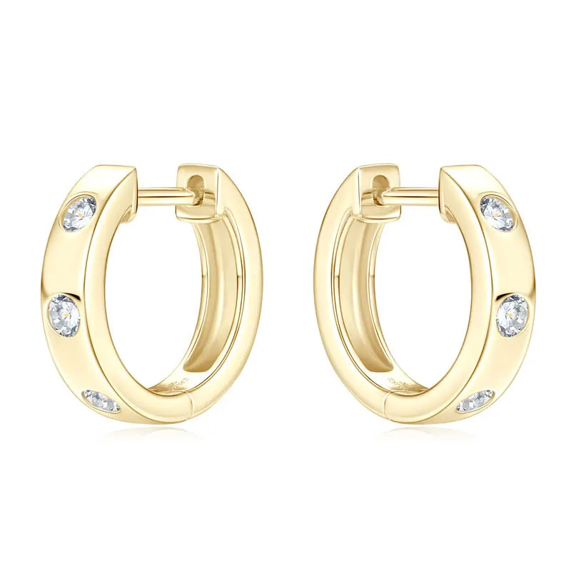 Wholesale Bulk Women Moissanite Jewelry 925 Silver Forever 2.5mm Moissanite Diamond Huggie Hoop Earrings for Men Women