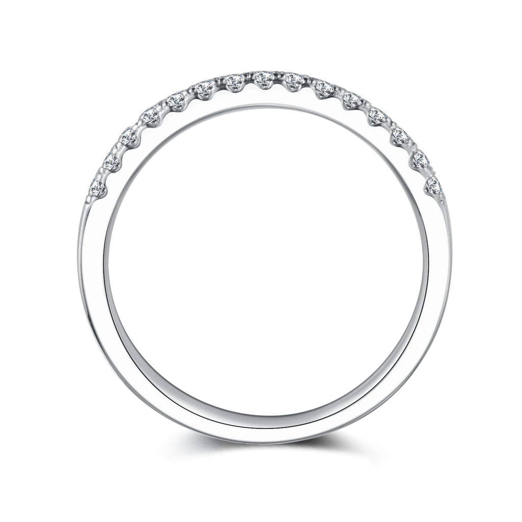 Best Selling Fashion Women Fine Jewelry 925 Sterling Silver 15pcs Moissanite Stones Wedding Band Engagement Ring for Women