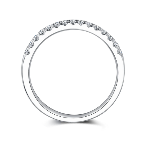 Best Selling Fashion Women Fine Jewelry 925 Sterling Silver 15pcs Moissanite Stones Wedding Band Engagement Ring for Women