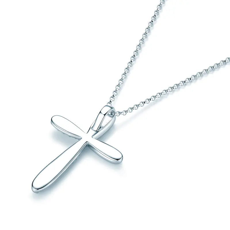 2.2mm&2mm&1.8mm&1.5mm&1.2mm1.1mm&1mm&0.9mm Moissanite Cross Pendant Necklace Silver 925 for Christian Women Men
