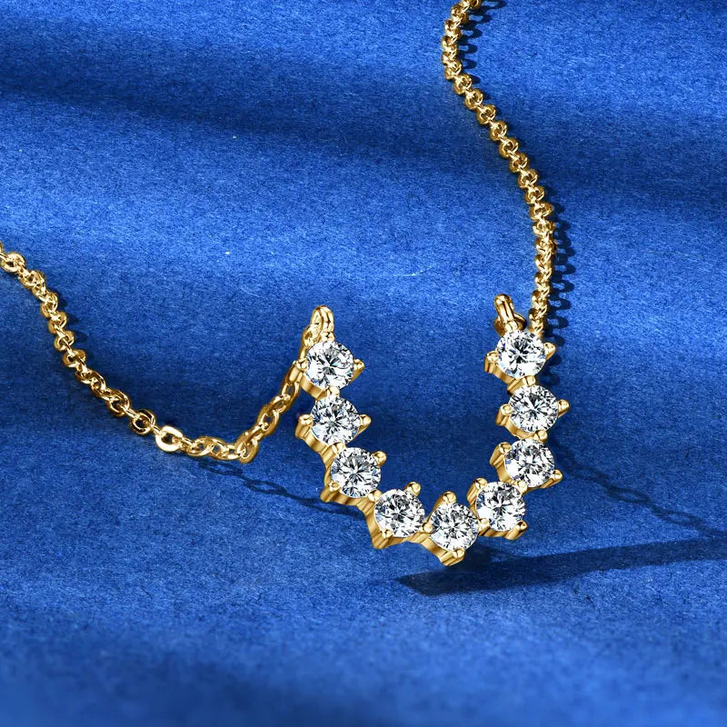 Beautiful Unique Round Cut Moissanite Pendant Necklace for Women Cluster Layering with Sterling Silver Nature Inspired