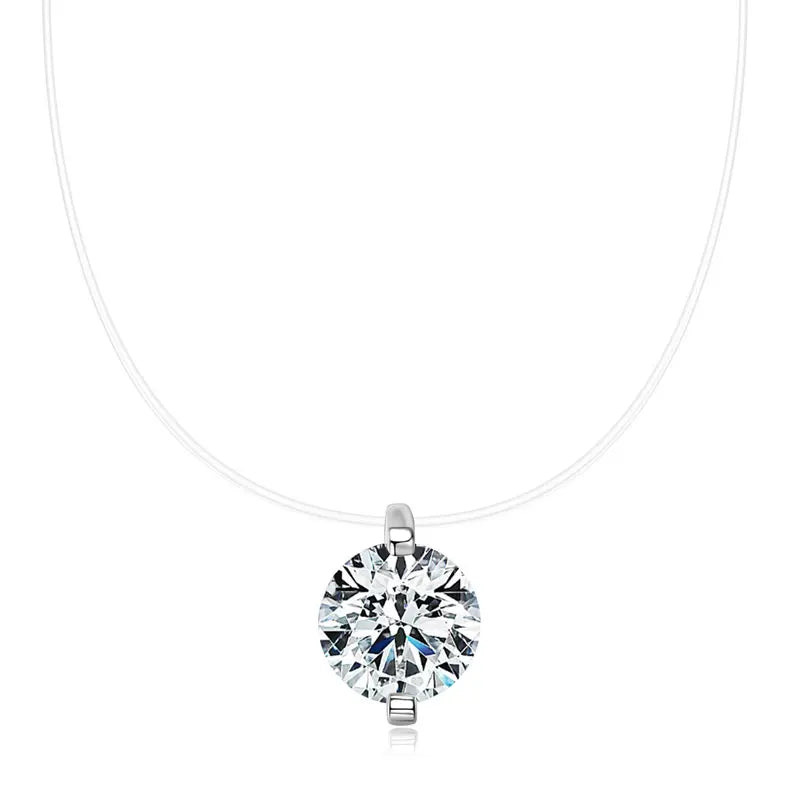 New Style 925 Sterling Silver D VVS1 5mm&6.5mm&8mm Round Cut Moissanite Fashion Solitaire Stone Pendant Necklace for Women
