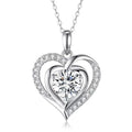 Women Light Luxury Romantic Section Love Necklace 925 Silver 9mm 3ct Round Cut Moissanite Heart Pendant Necklace for Women