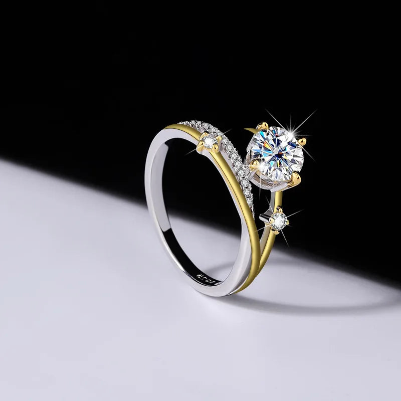 Best Selling Trendy Fashion Women Fine Jewelry Moissanite S925 Sterling Silver Wedding Engagement Ring Birthday Christmas Gift