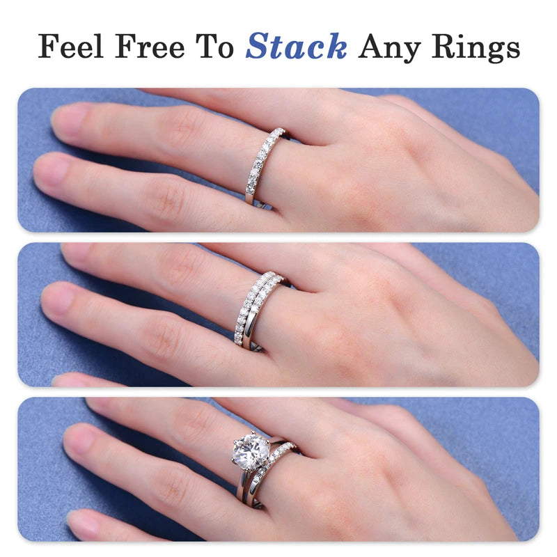 Best Selling Trendy Fine Women Jewelry Rings S925 Sterling Silver Moissanite Engagement Ring for Wedding Bridal Gift