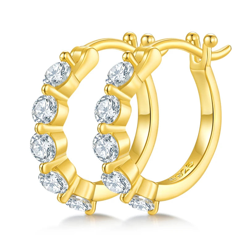 Trending Jewelry for Woman 925 Sterling Silver Hoops 3mm 0.1ct D Moissanite Stud Earrings