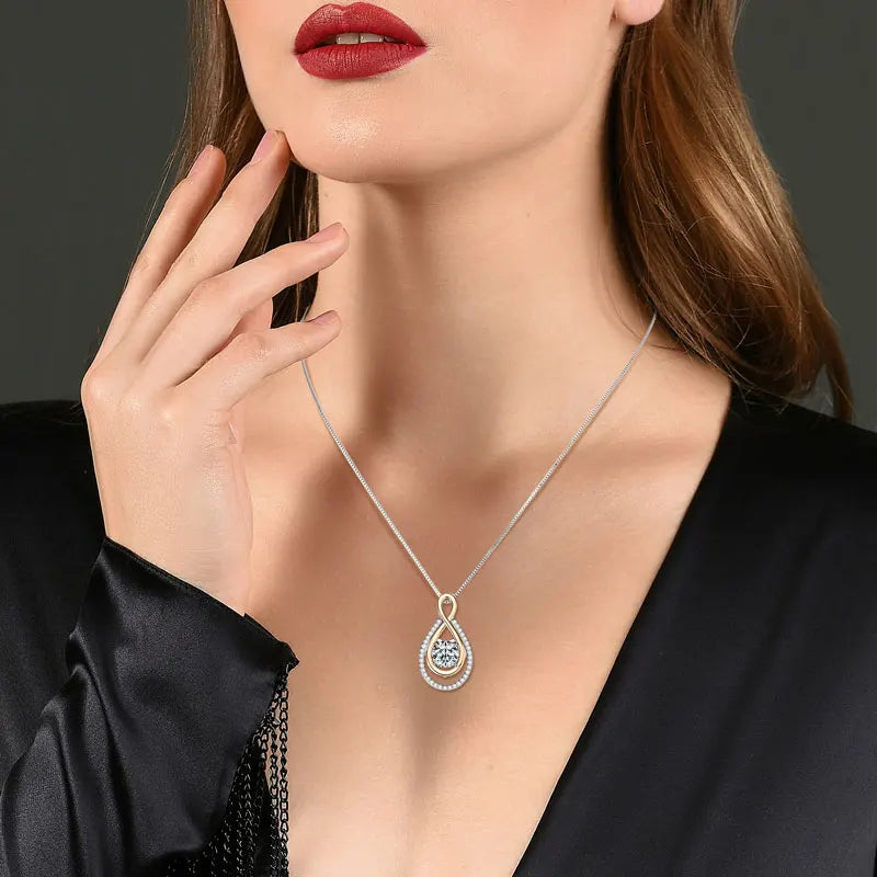 Huge Diamond Shinning Sparkle S925 Sterling Silver Moissanite 3 Carat 9mm Solitaire Pendant Necklace