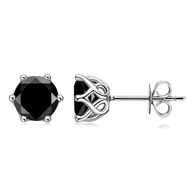 925 Sterling Silver Mossanite 3mm 4mm 5mm 6.5mm 8mm D Color VVS 0.1ct 0.3ct 0.5ct 1ct 2ct Moissanite Stud Earrings