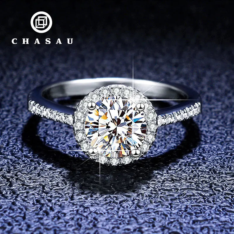 Custom 925 Sterling Silver Engagement Ring with 3ct Moissanite Diamond 0.5 1 2 3 Carat for Women Jewelry