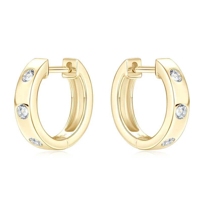Wholesale Bulk Women Moissanite Jewelry 925 Silver Forever 2.5mm Moissanite Diamond Huggie Hoop Earrings for Men Women