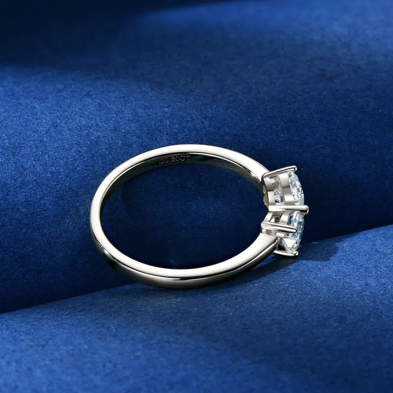 Fine Jewelry Simple Butterflies Heart Shape S925 Sterling Silver Diamond VVs1 Moissanite Ring Band for Ladies Women Gift