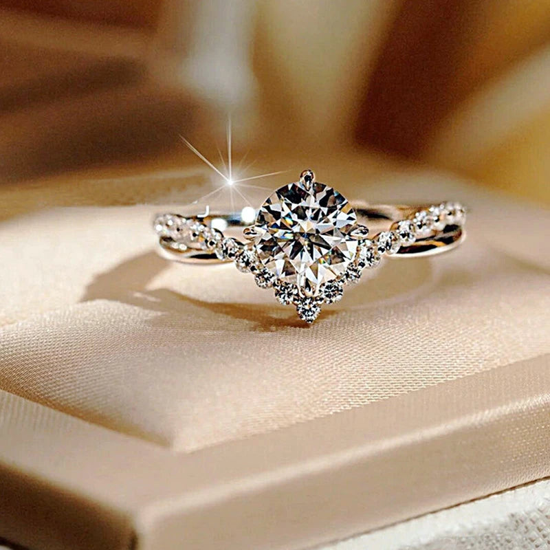 Chasau New Fashion Moissanite Ring Luxury Fine Jewelry 6.5mm All Moissanite Stones S925 Sterling Silver Wedding Engagement Ring
