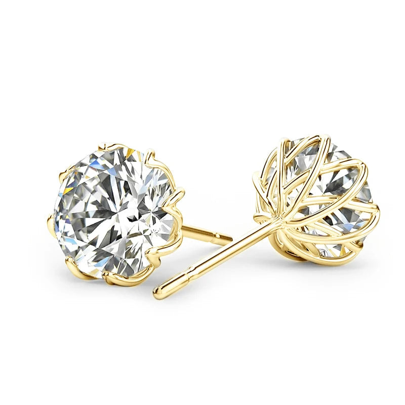 Flower Cluster 6.5mm 8mm 925 Sterling Silver Men Women Luxury Gifts Fine Jewelry D Color VVS1 Diamond Mossanite Stud Earrings