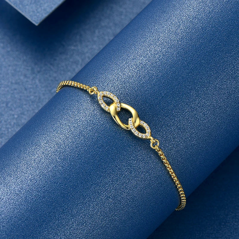 Modern Round Box Chain Adjustable Beads 925 Sterling Silver 0.8mm D0.07CT Real Moissanite Ladies Mossanite Bracelet for Women