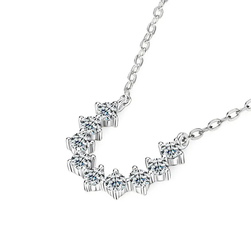 Beautiful Unique Round Cut Moissanite Pendant Necklace for Women Cluster Layering with Sterling Silver Nature Inspired