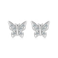 New Arrival D Color Moissanite Original 925 Sterling Silver Earrings Cute Bling Butterfly Stud Earring for Women