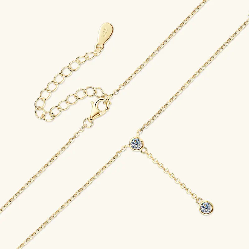 High Quality Dainty Choker Chain 925 Silver Clad 3mm 0.10ct Round Moissanite Necklace Fashion Hanging Ladies Necklace