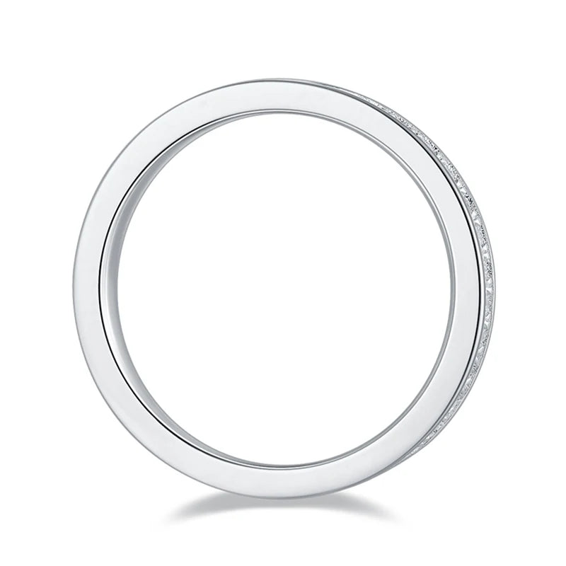 Eternity 1.5mm Moissanite Row Ring S925 Silver Plated in 18k White Gold Top Quality Moissanite Diamond Ring for Women
