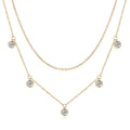 Original 925 Silver Fine Jewelry 4mm 1.5cttw Round VVS1 Moissanite Diamond Layered Necklace Double Silver Chain for Women