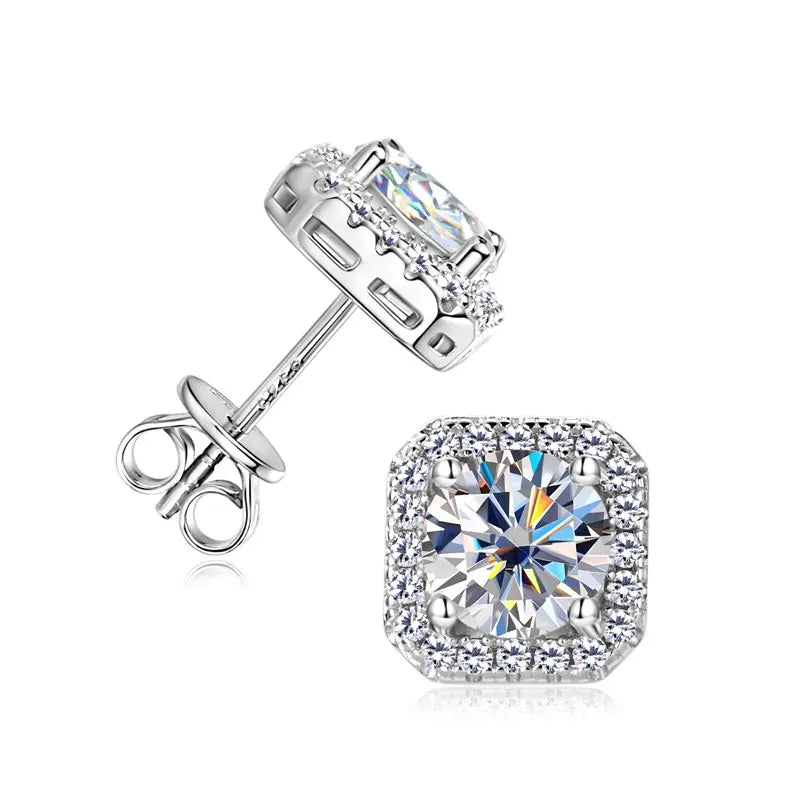 Latest Style New Designed Round Cut 0.5ct Moissanite 925 Sterling Silver Stud Earring for Lady