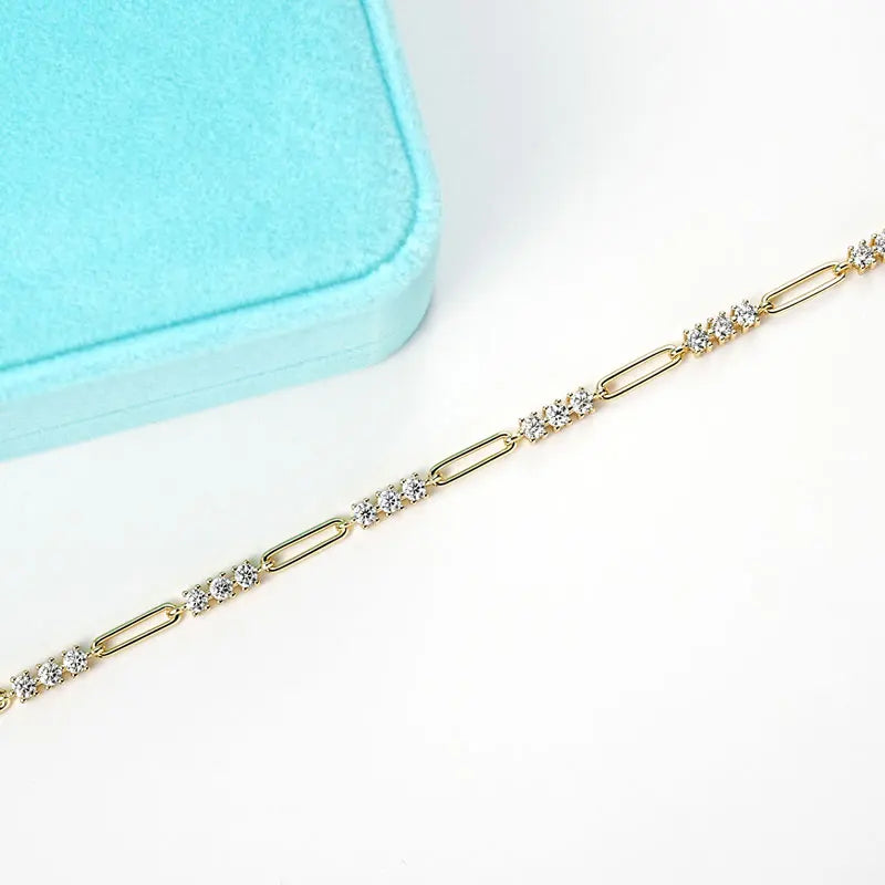 New Design Fashion Jewelry Mossanite D Color VVS 3mm Moissanite Silver S925 Fashion Gemstone Bracelet with GRA Certificate