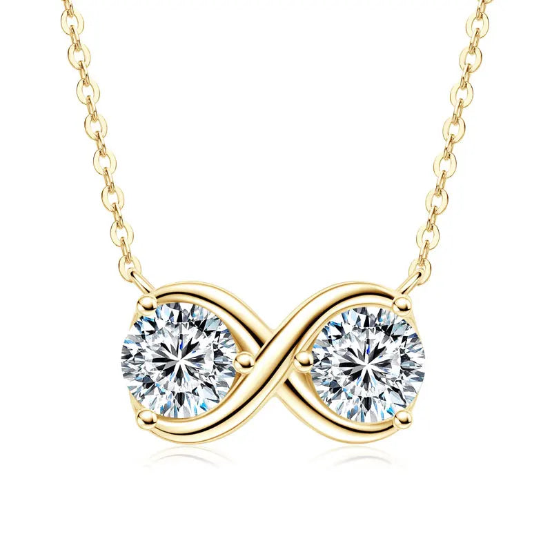 Directly Sale Niche Trendy Pass Diamond Tester 2 Carat Moissanite 925 Sterling Silver Infinity Jewelry Pendant Necklace