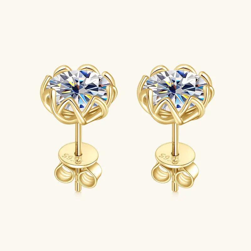 Flower Cluster 6.5mm 8mm 925 Sterling Silver Men Women Luxury Gifts Fine Jewelry D Color VVS1 Diamond Mossanite Stud Earrings