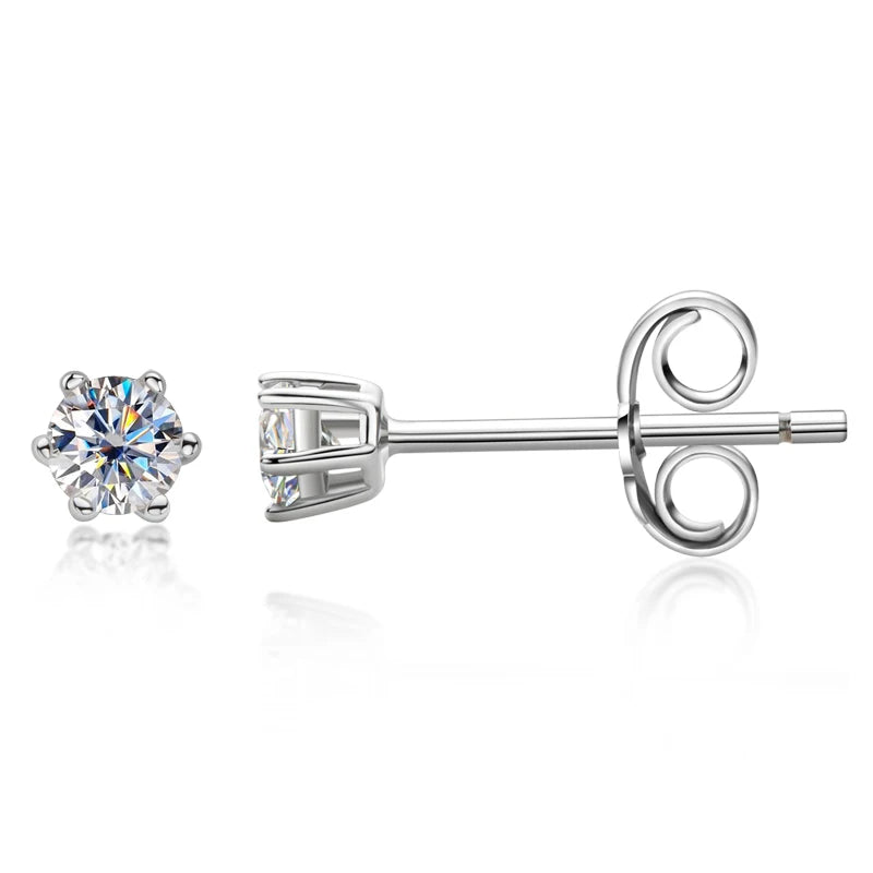 Party Fine Jewelry Tiny Delicate 925 Sterling Silver VVS Cute 3mm 0.1CT Moissanite Stud Earring for Lady