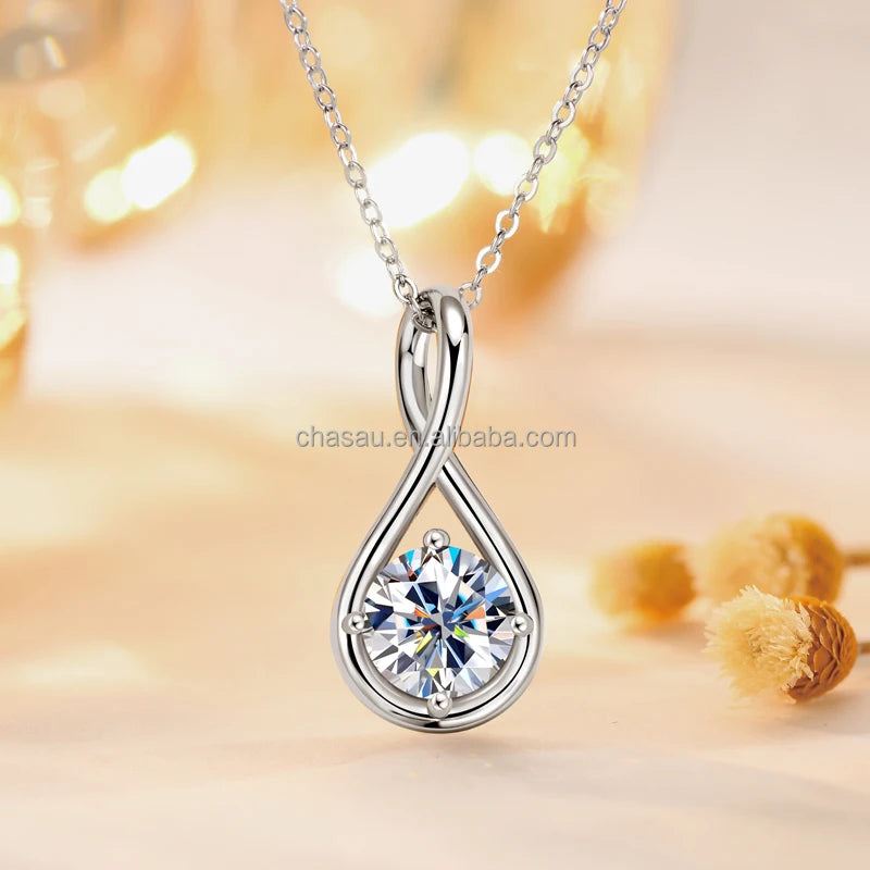 Women Men Birthday Party Gift 925 Silver Infinity Tree of Life Heart Pendant Necklace D Color Moissanite Necklace