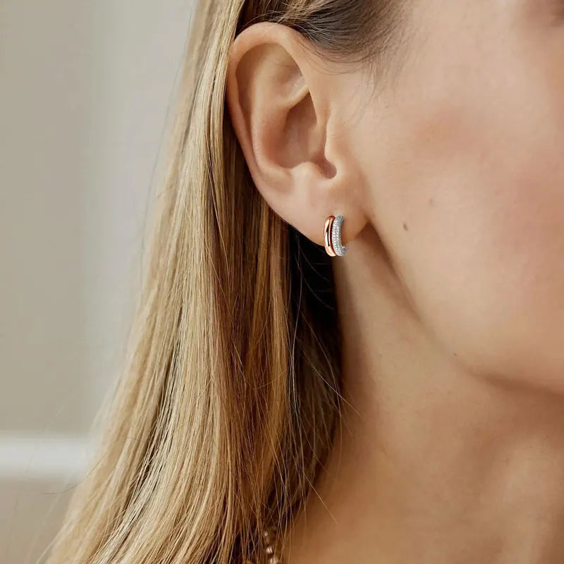 Unique 925 Sterling Silver CTW 0.60 Carat D Color VVS1 0.8mm Moissanite Half Open Hoop Earring for Women With GRA Certified