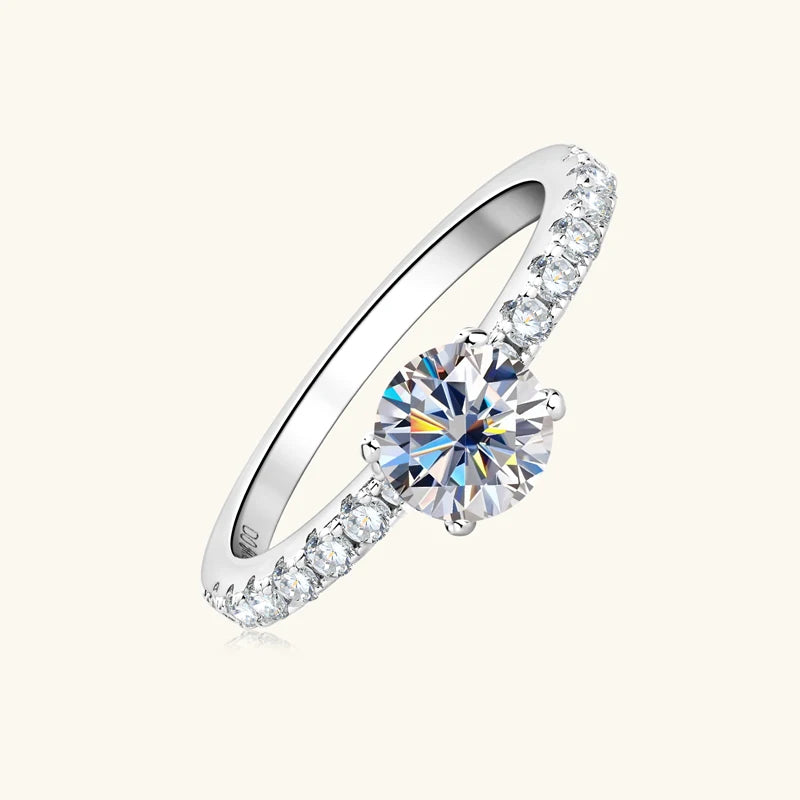 Many Years Factory with GRA Certification 6mm 0.8CT Moissanite S925 Sterling Silver Engagement Ring for Women