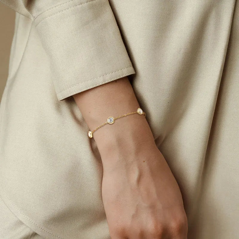 2025 New Fine Jewelry for Women Gold Plated 925 Sterling Silver Bracelet Link Chain Moissanite Fashionable Silver Bracelets