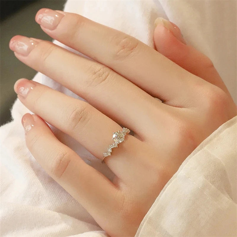 Classic 925 Silver 6.5mm 1CT Moissanite Women Six Claw Wedding Engagement Ring for Women with Certificate