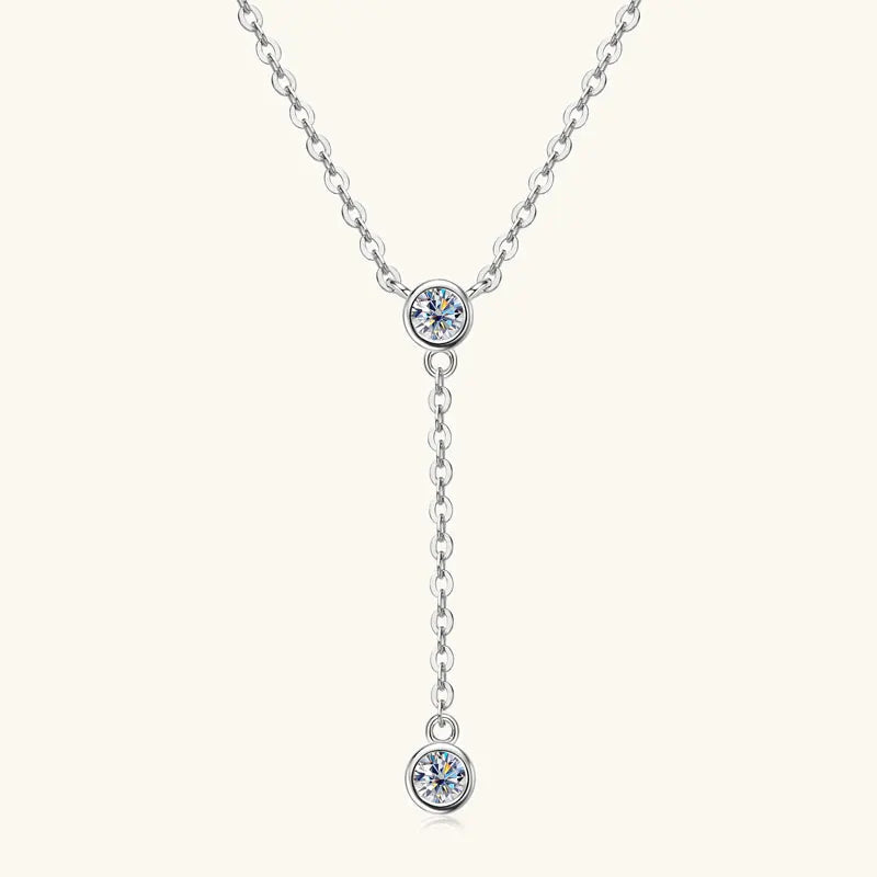High Quality Dainty Choker Chain 925 Silver Clad 3mm 0.10ct Round Moissanite Necklace Fashion Hanging Ladies Necklace