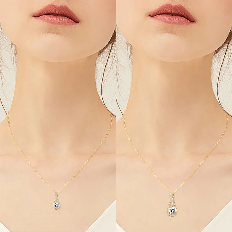 100% Original 925 Silver 6.5mm 8mm D VVS1 Moissanite Diamond 1ct 2ct Chains Infinity Pendant Necklaces for Women