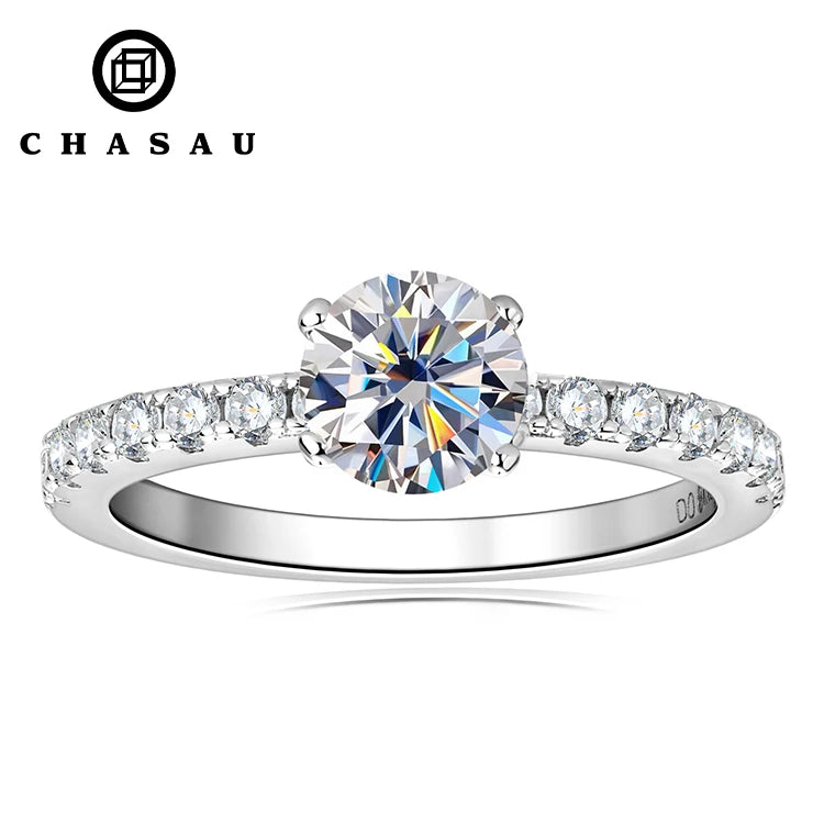Many Years Factory with GRA Certification 6mm 0.8CT Moissanite S925 Sterling Silver Engagement Ring for Women