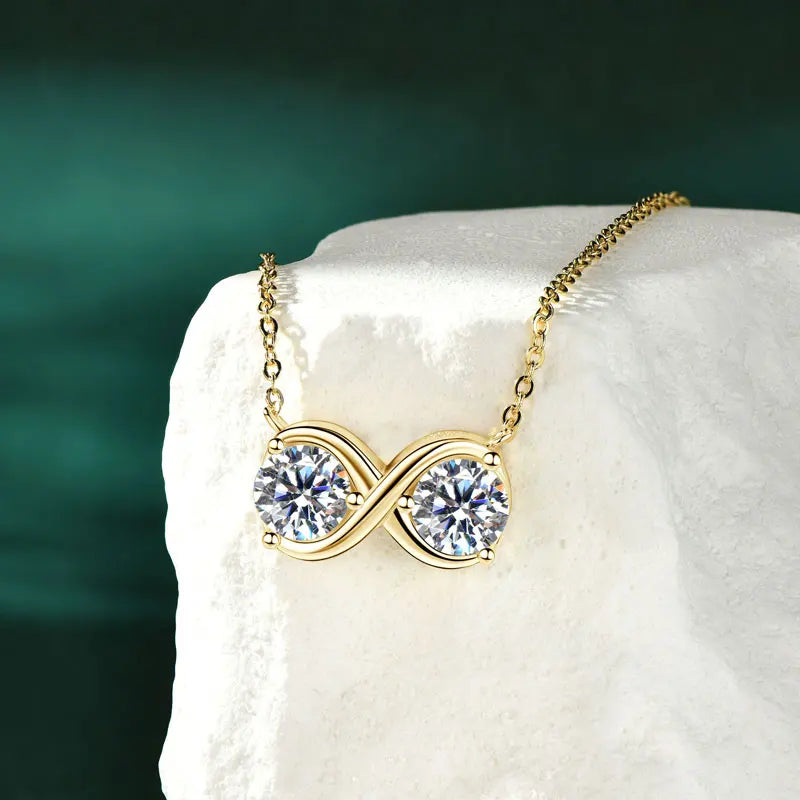 Directly Sale Niche Trendy Pass Diamond Tester 2 Carat Moissanite 925 Sterling Silver Infinity Jewelry Pendant Necklace