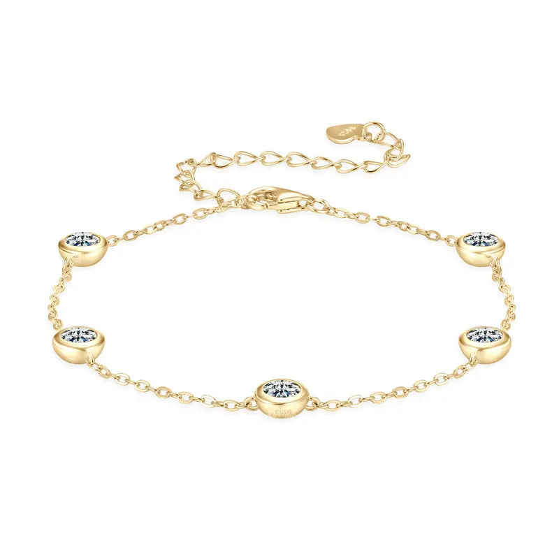 2025 New Fine Jewelry for Women Gold Plated 925 Sterling Silver Bracelet Link Chain Moissanite Fashionable Silver Bracelets
