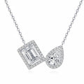 2.0 Carat Emerald & Pear Cut 8x6mm 1.0 Carat D Color Moissanite Pendant Necklace Luxury 925 Silver Jewelry