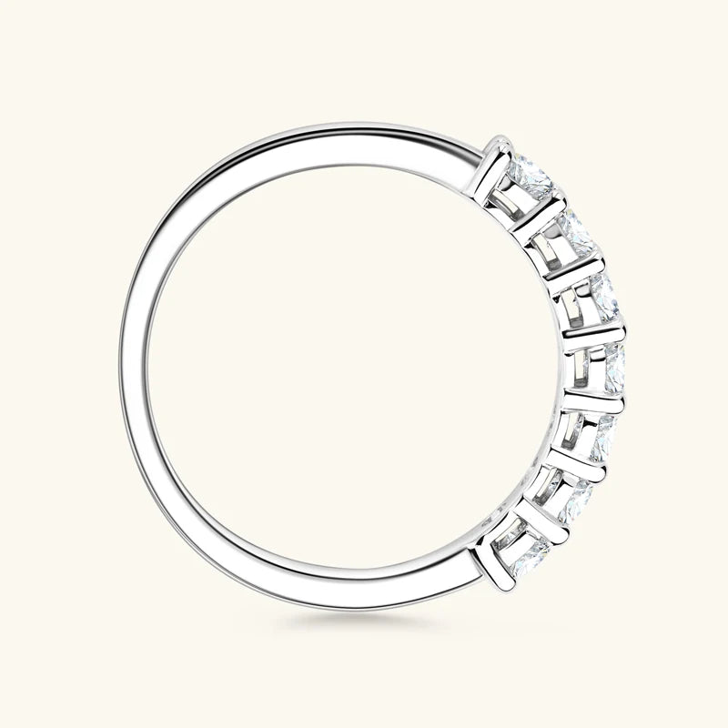Chasau High Quality Fashion Women Luxury Ladies 7-Stone Moissanite S925 Sterling Silver Engagement Wedding Ring for Gift