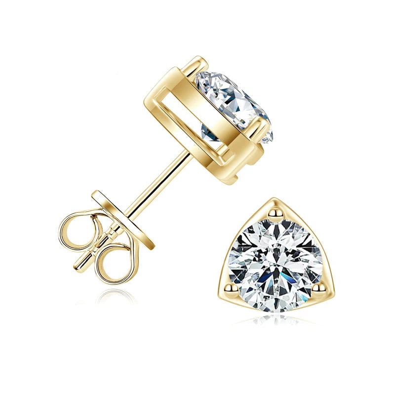 Best Selling Trendy VVS 6.5mm 1.0ct Moissanite 925 Sterling Silver Fashion Hoop Three Claw Earrings for Women