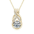 Luxury Classic Engagement 925 Sterling Silver 8mm&1.5mm&1.4mm&1.3mm Round Cut 2CT Moissanite Diamond Infinity Pendant Necklace