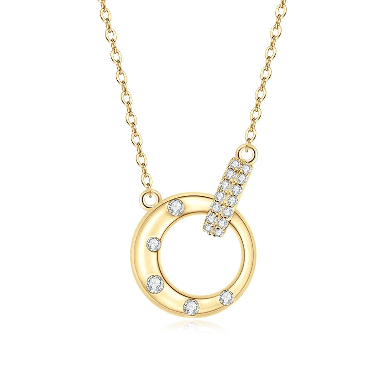 New Arrival Christmas Jewelry Charms 925 Silver 1.8mm&1.6mm&1.4mm&1.1mm Moissanite Fine Intertwined Circle Necklace for Women