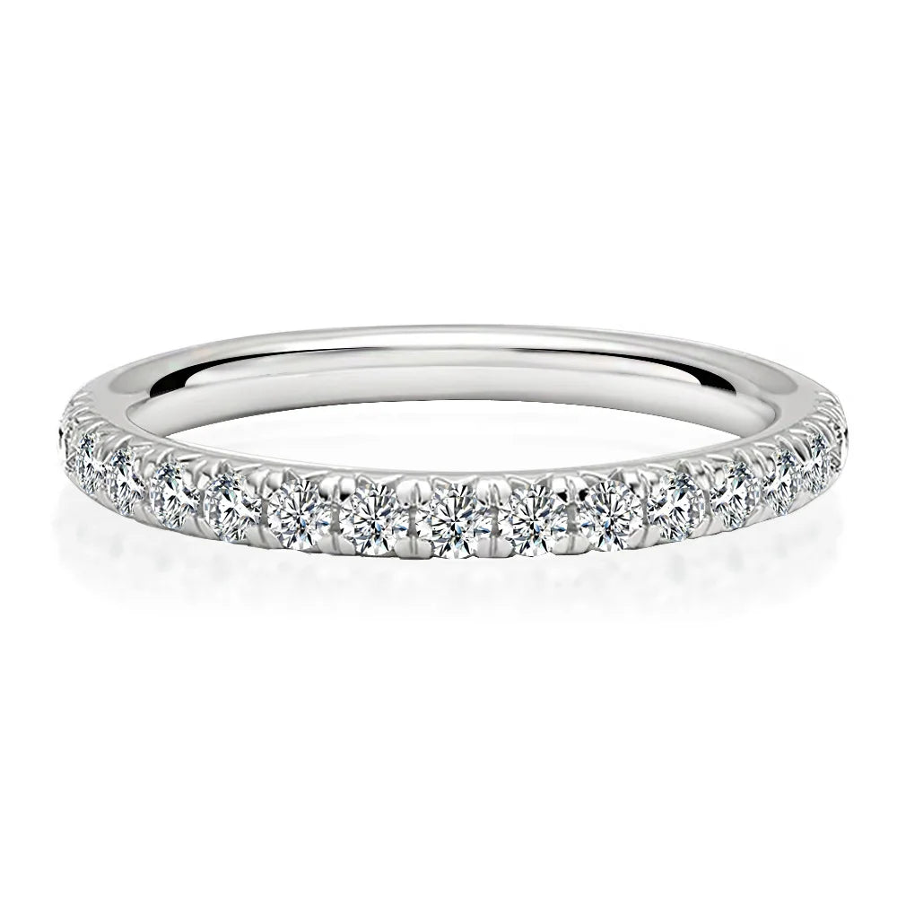 Best Selling Trendy Fashion Women Luxury Fine Jewelry 1.5mm Moissanite S925 Sterling Silver Tennis Ring Christmas
