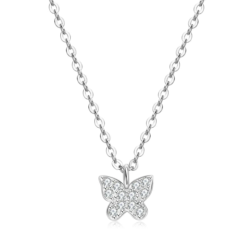 Chasau New Arrivals D Color Moissanite Pendant 925 Sterling Silver Nature Knot Bowknot Rope Butterfly Pendant Necklace for Women