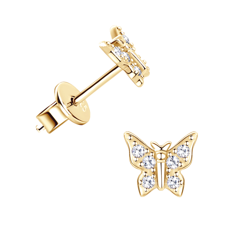 New Arrival D Color Moissanite Original 925 Sterling Silver Earrings Cute Bling Butterfly Stud Earring for Women